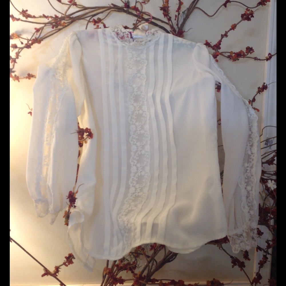 Long Sleeve With Lace Blouse